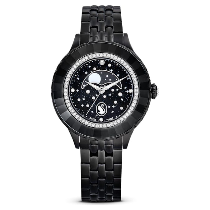 Swarovski Octea Moon Quartz Black Dial Watch 5677497