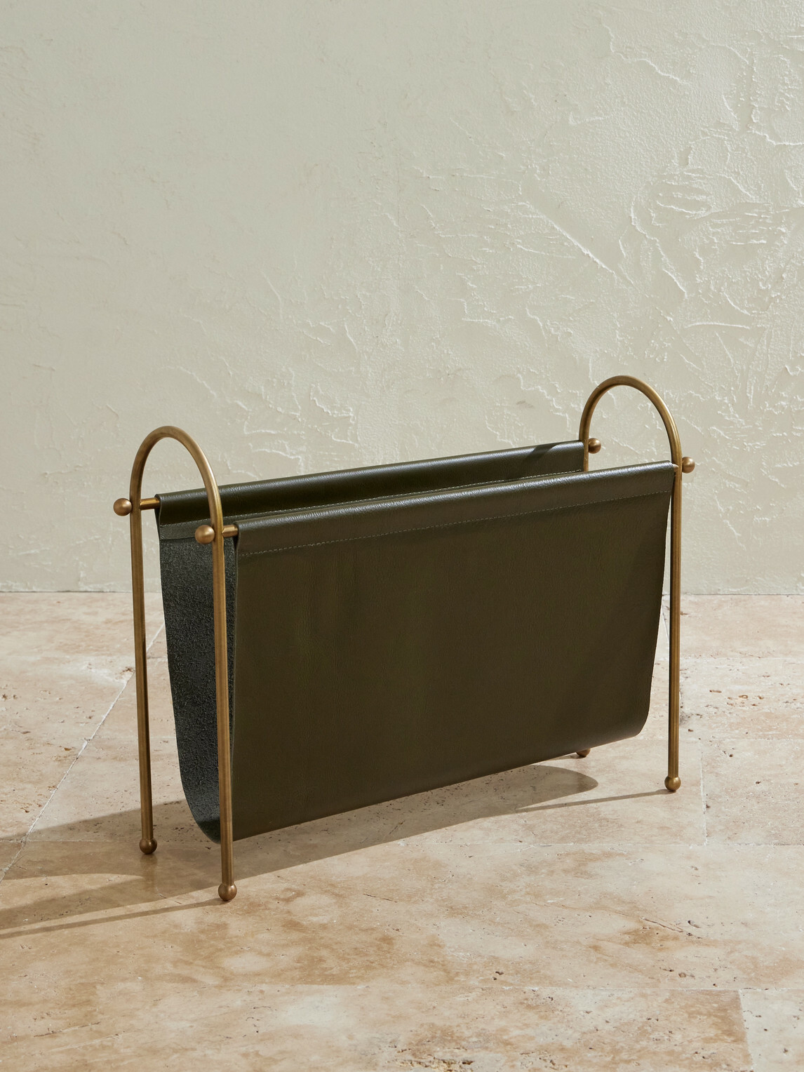 Soho Home - Meard Gold-Tone and Leather Magazine Rack