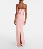 Solace London Afra satin-trimmed bustier gown