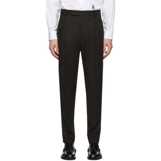 Photo: Paul Smith Black Wool Triple Pleat Trousers