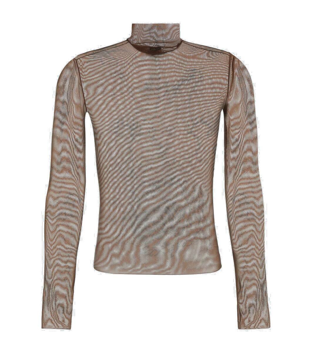 Balenciaga Tattoo mesh turtleneck top Balenciaga