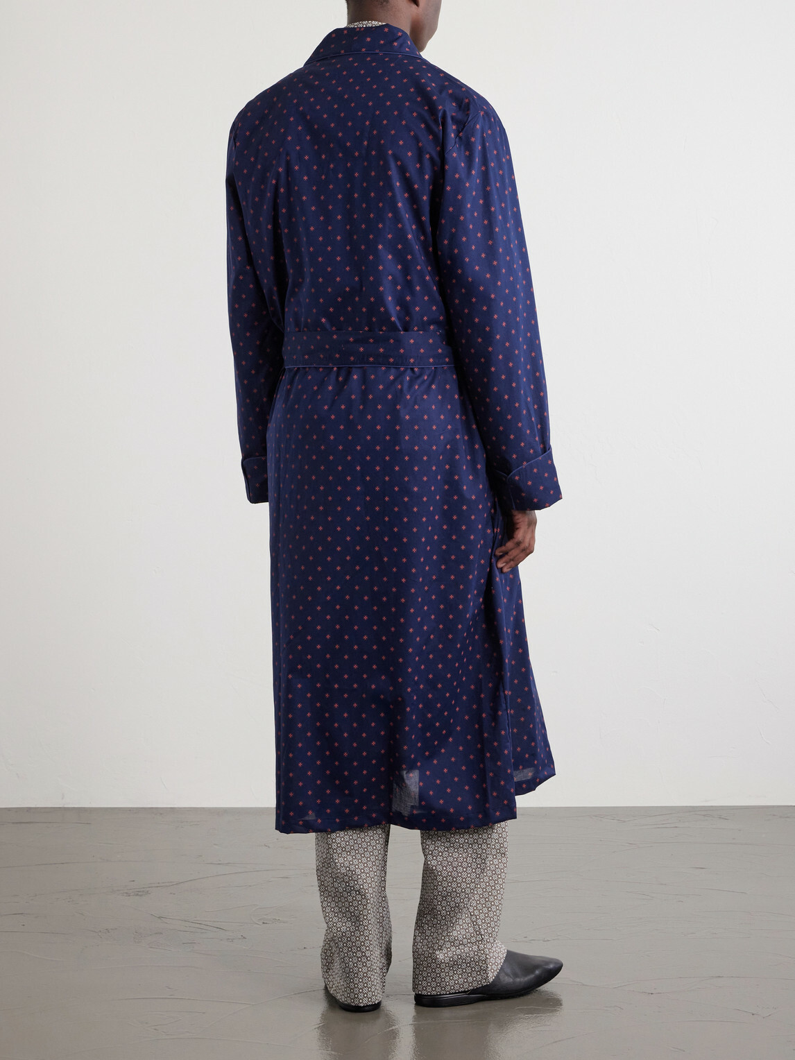 Derek Rose - Nelson 109 Printed Cotton Robe - Blue