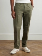 Officine Générale - Straight-Leg Garment-Dyed Cotton-Twill Trousers - Green