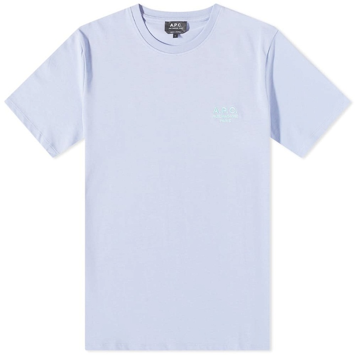 Photo: A.P.C. Men's New Raymond Embroidered Logo T-Shirt in Lilac