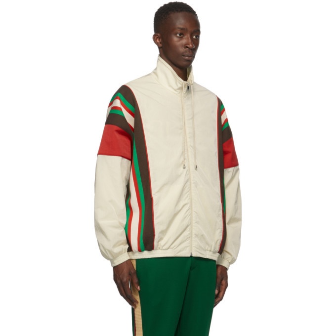 Gucci Off-White Crinkle Web Track Jacket Gucci