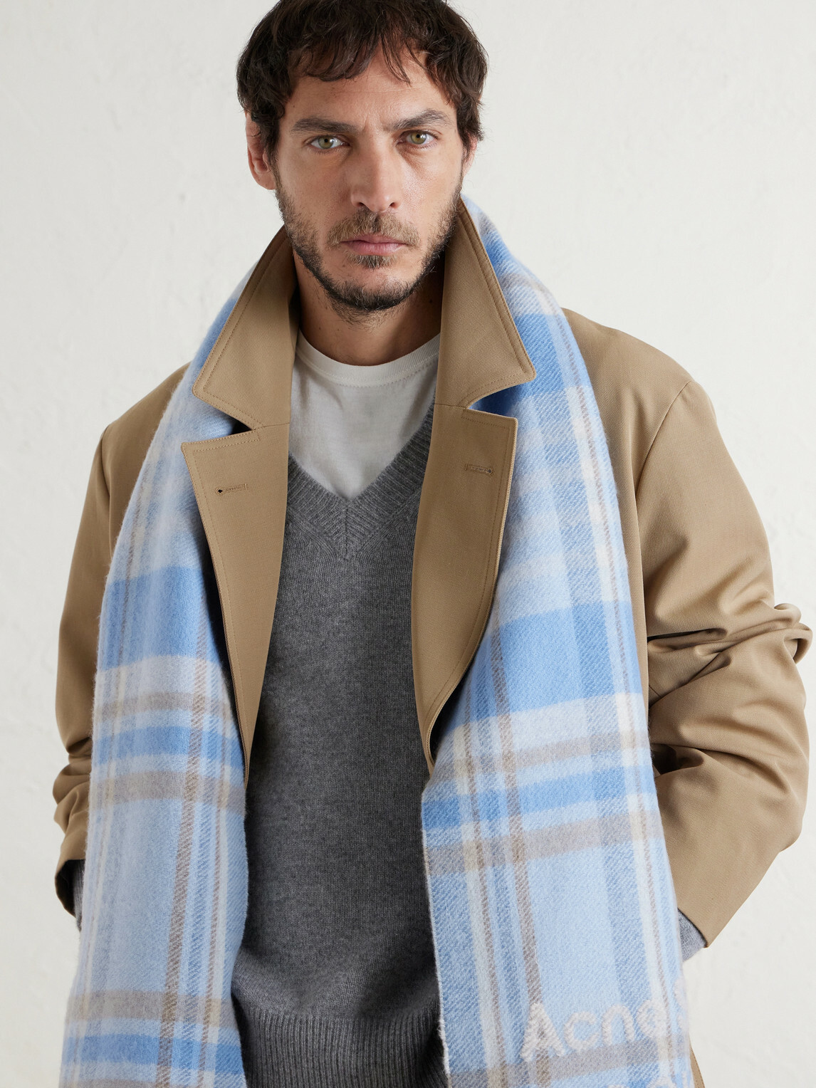 Acne Studios - 1996 Fringed Checked Wool-Blend Scarf