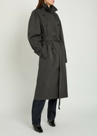 Toteme Double-breasted Belted Cotton-blend Trench Coat Black