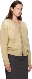 COOR Beige Hairy Mixed Argyle Cardigan
