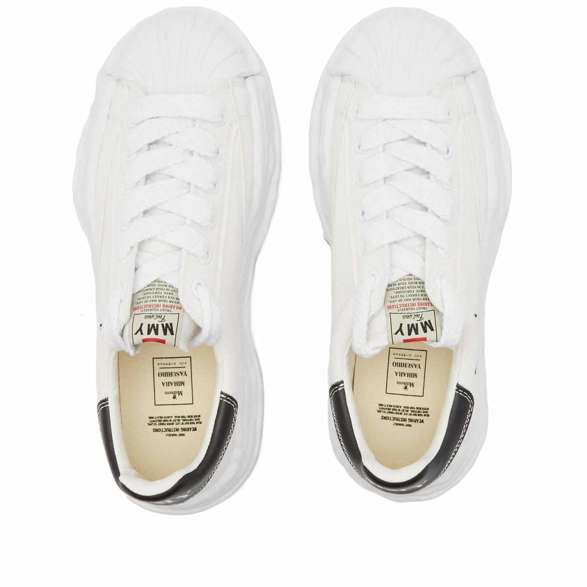 Maison MIHARA YASUHIRO Men's Blakey Low Original Sole Canvas Sneakers in White