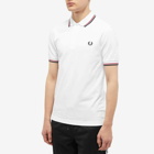 Fred Perry Authentic Men's Slim Fit Twin Tipped Polo Shirt in White/Red/Navy