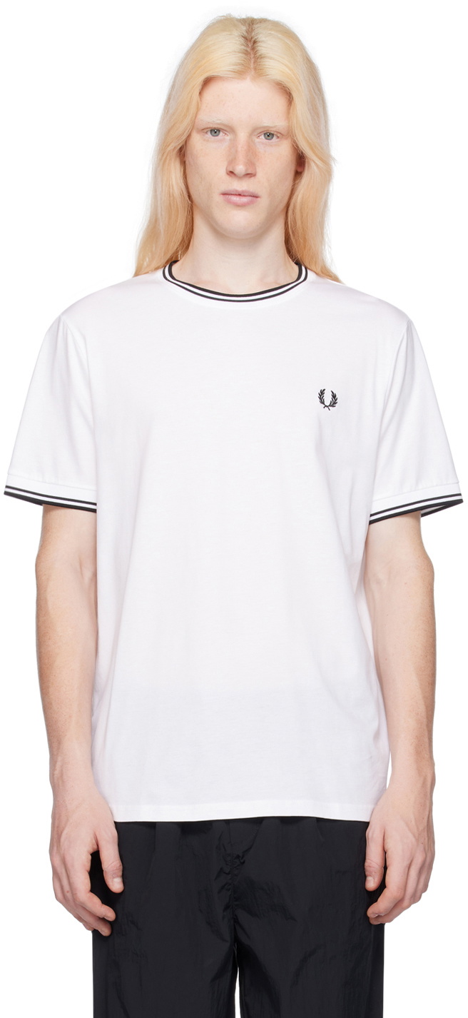 Fred Perry White Twin Tipped T-Shirt Fred Perry