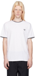 Fred Perry White Twin Tipped T-Shirt