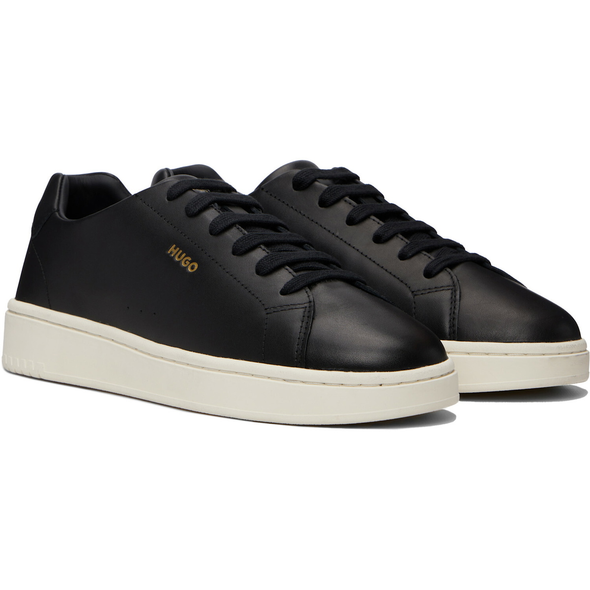 Hugo Black Logo Nappa Leather Sneakers