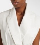 Brunello Cucinelli Belted cotton-blend vest
