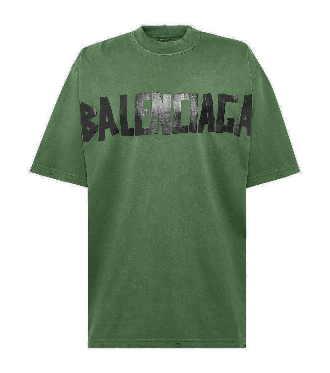 【BALENCIAGA】Double Front faded cotton jersey T-shirt Double Front faded cotton jersey T-shirt in black
