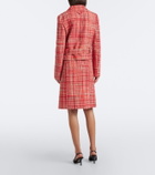 Prada Wool, cotton, and silk tweed midi skirt