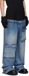 SPENCER BADU Blue Paneled Jeans