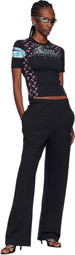 Marine Serre Black Moon Logo Fleece Sweatpants