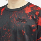 Alexander McQueen Men's Waxed Floral Print T-Shirt in Black/Red