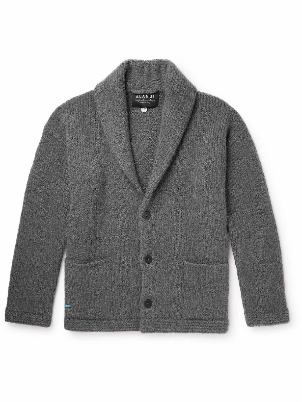 Photo: Alanui - Finest Shawl-Collar Ribbed Cashmere and Silk-Blend Cardigan - Gray