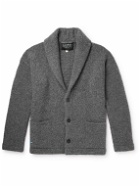 Alanui - Finest Shawl-Collar Ribbed Cashmere and Silk-Blend Cardigan - Gray