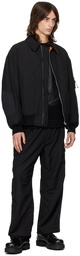 Comme des Garçons Homme Black Reversible Bomber Jacket