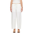 St. Agni White Fine Rouleau Crop Trousers