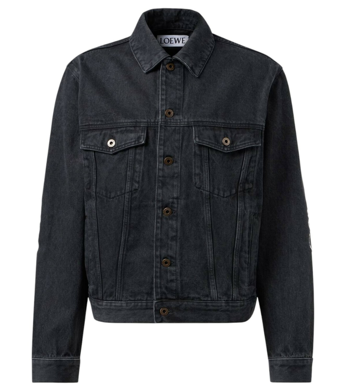 Loewe - Leather-Trimmed Denim Chore Jacket - Men - Dark denim Loewe
