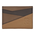 Loewe Taupe and Tan Puzzle Card Holder