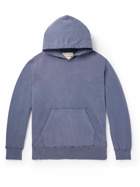Remi Relief - Distressed Cotton-Jersey Hoodie - Blue
