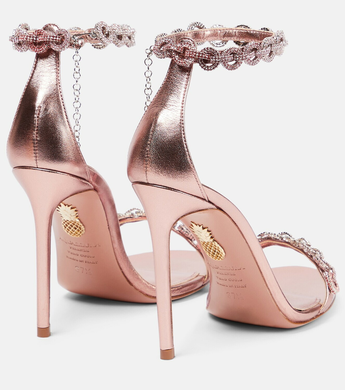 Aquazzura Crystal-embellished leather sandals