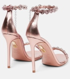 Aquazzura Crystal-embellished leather sandals