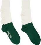 Homme Plissé Issey Miyake Off-White & Green Flower Socks