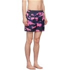 Valentino Pink and Navy Camo Swim Shorts