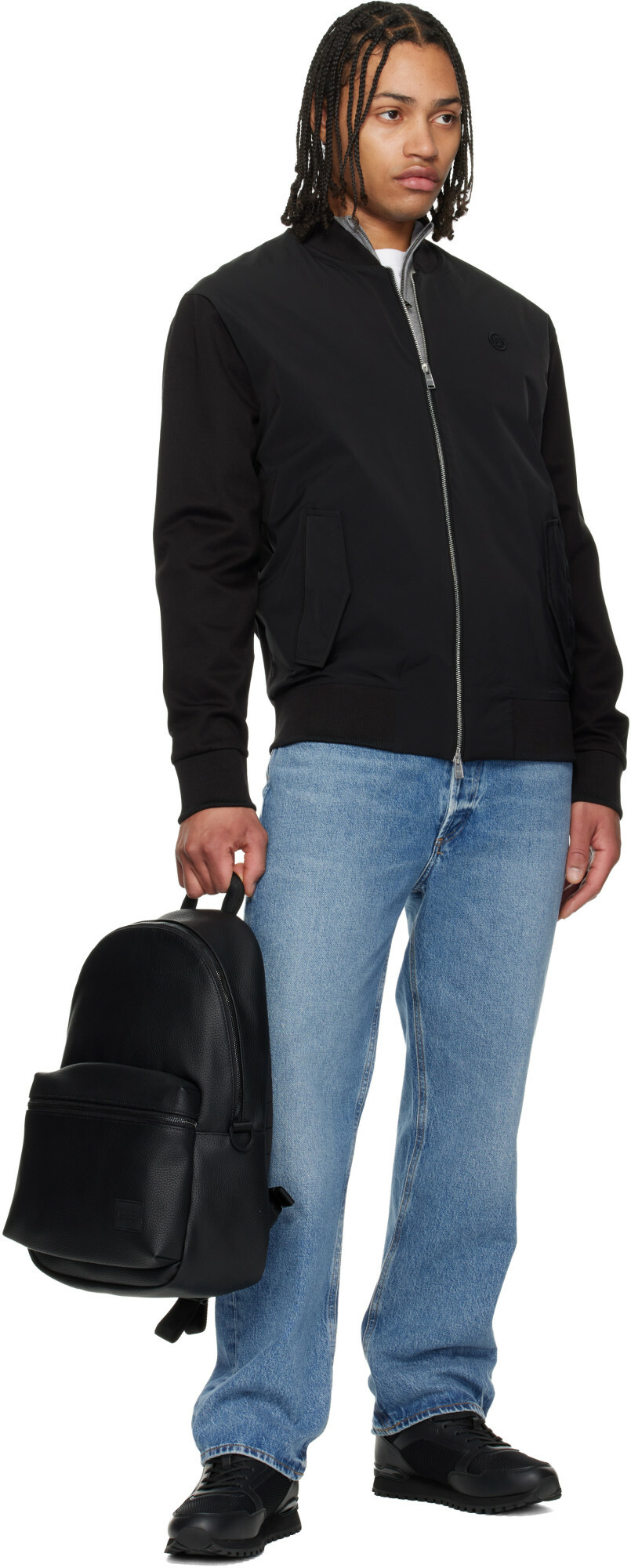 BOSS Black Mercerised Zip-Up Double B Jacket