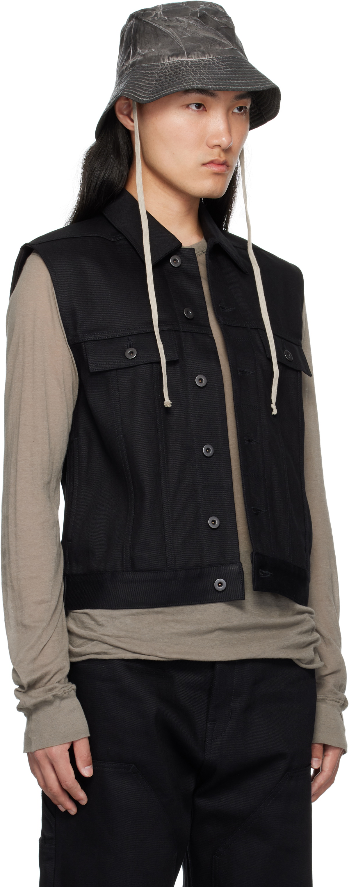 Rick Owens DRKSHDW Gray Hollywood Gilligan Bucket Hat Rick Owens