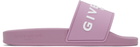 Givenchy Purple Rubber Pool Slides