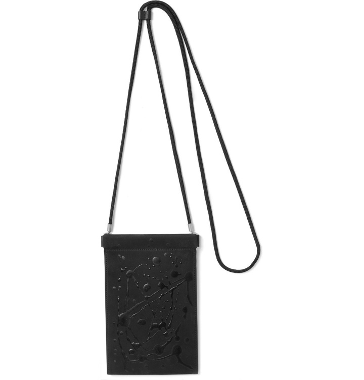 Photo: MAISON MARGIELA - Paint-Splattered Suede Pouch with Lanyard - Black