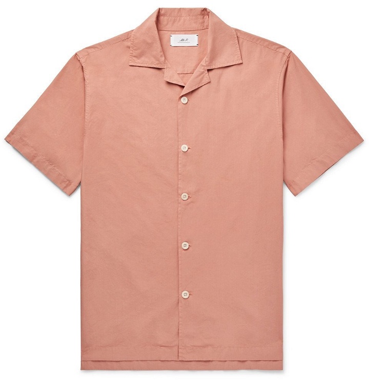 Photo: Mr P. - Camp-Collar Garment-Dyed Cotton Shirt - Pink