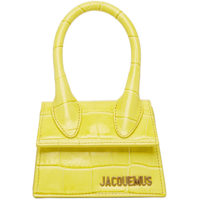 Jacquemus Yellow Croc Le Chiquito Clutch Jacquemus