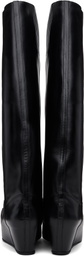 LAURA ANDRASCHKO Black Riding Buckle Tall Boots