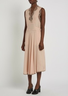 Maison Margiela Lace-trim Satin-silk Midi Dress Light Pink