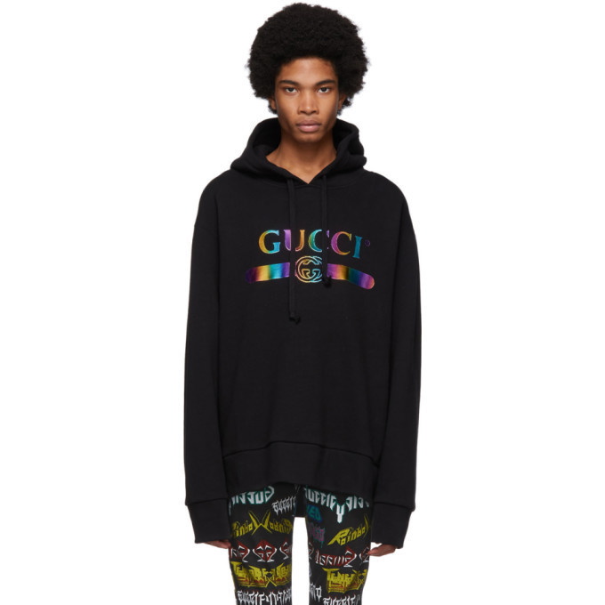 Photo: Gucci Black Rainbow Logo Hoodie