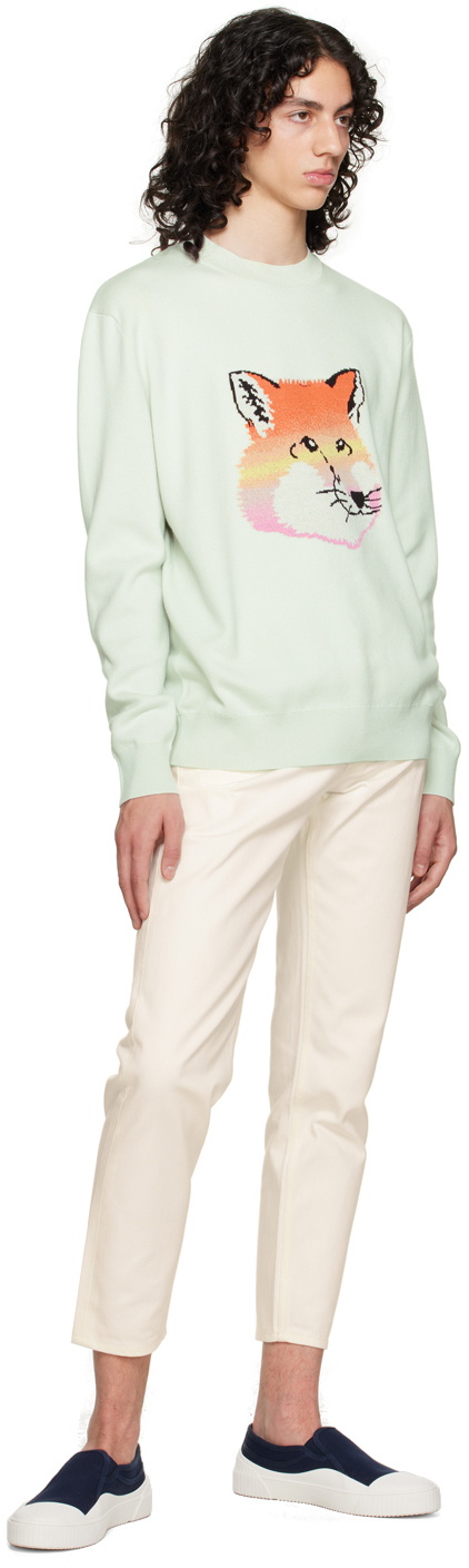 Maison Kitsuné Blue Vibrant Fox Head Sweater