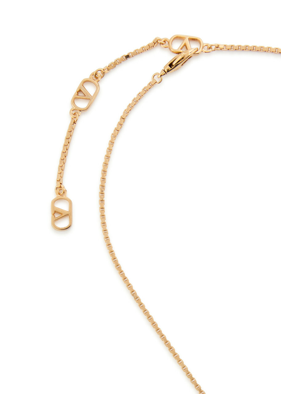 Valentino Coeur Royal Pavé Necklace - Gold - One Size