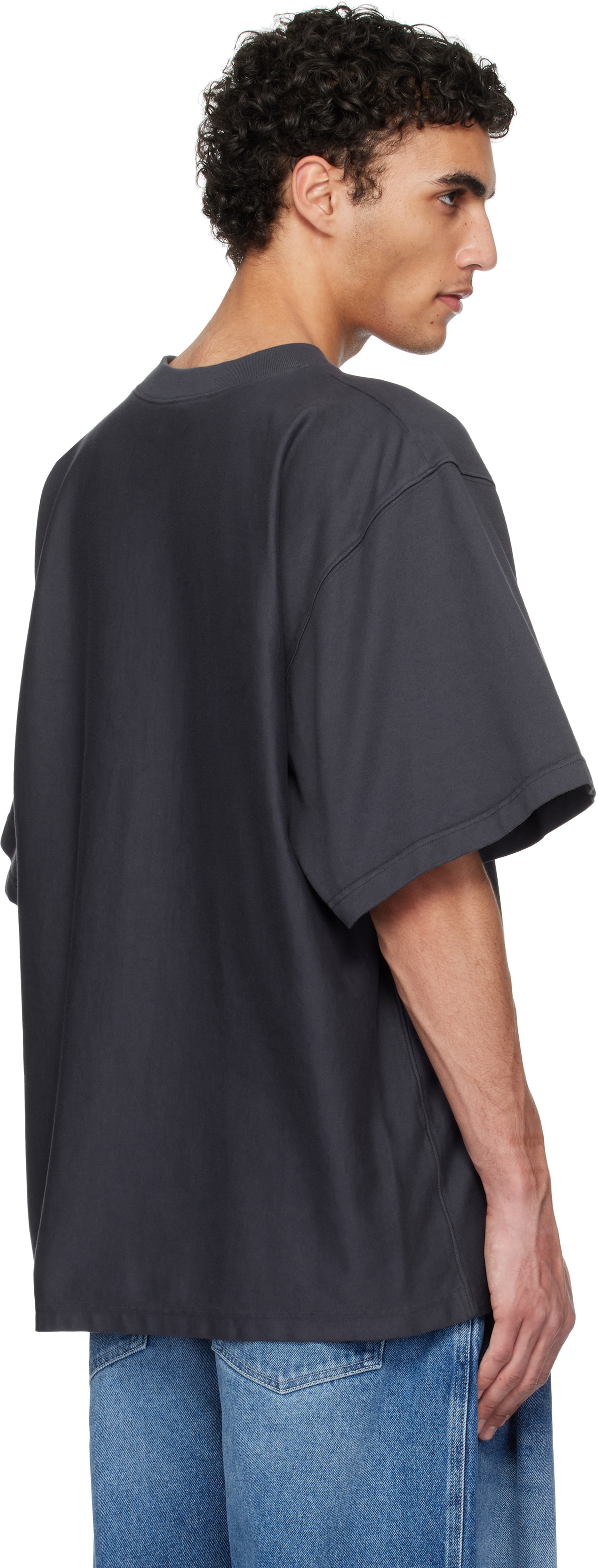 【関税込み】Hed Mayner Tシャツ Hed Mayner Navy Embroidered T-shirt Hed Mayner