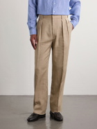 Ralph Lauren Purple label - Straight-Leg Pleated Linen, Cotton and Silk-Blend Suit Trousers - Neutrals