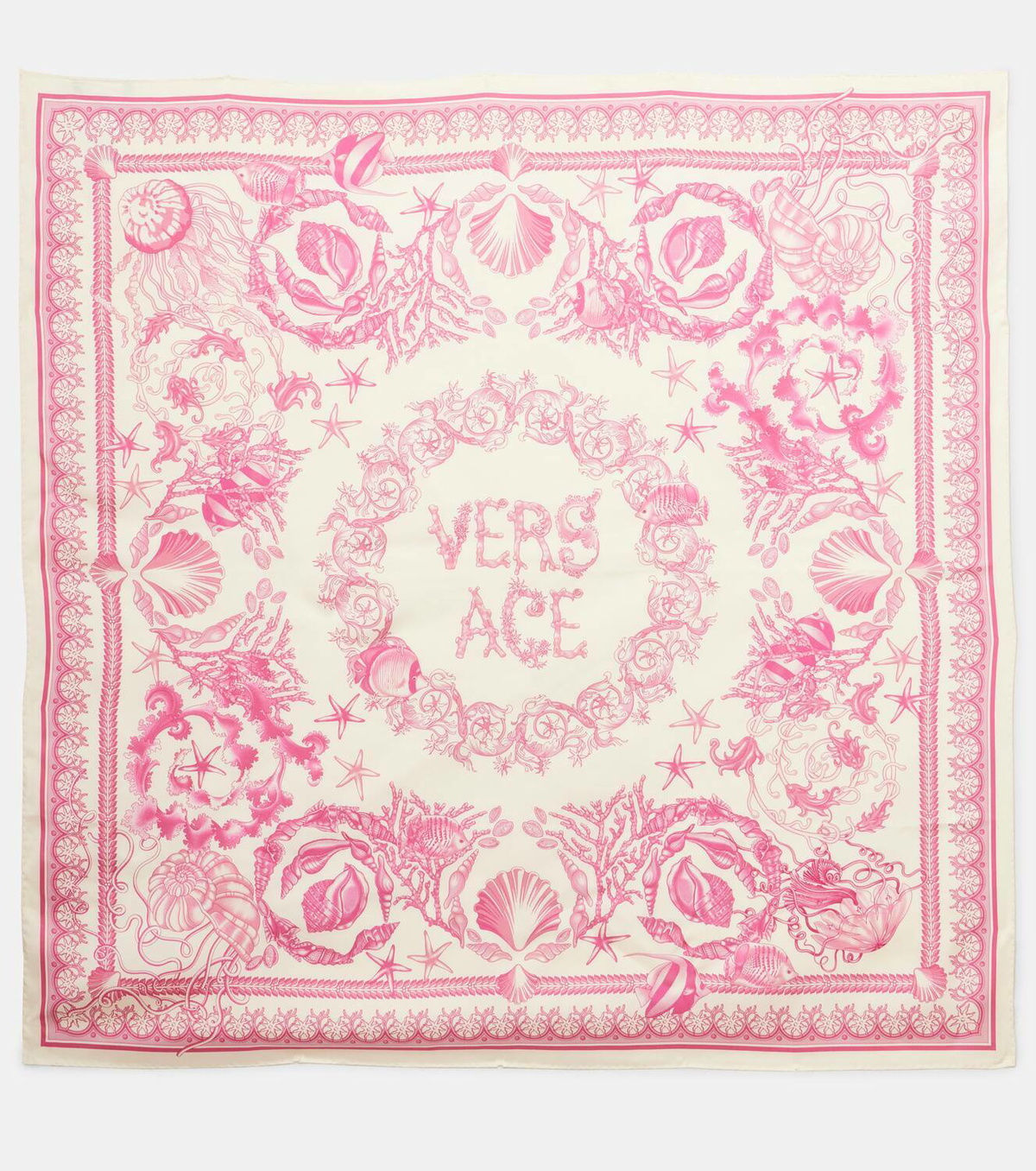Versace Underwater Barocco silk satin scarf