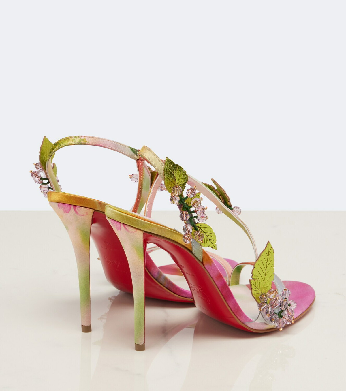 Christian Louboutin Rosa Fruit embellished satin sandals