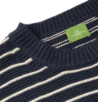 Sid Mashburn - Slim-Fit Striped Cotton and Cashmere-Blend Sweater - Blue